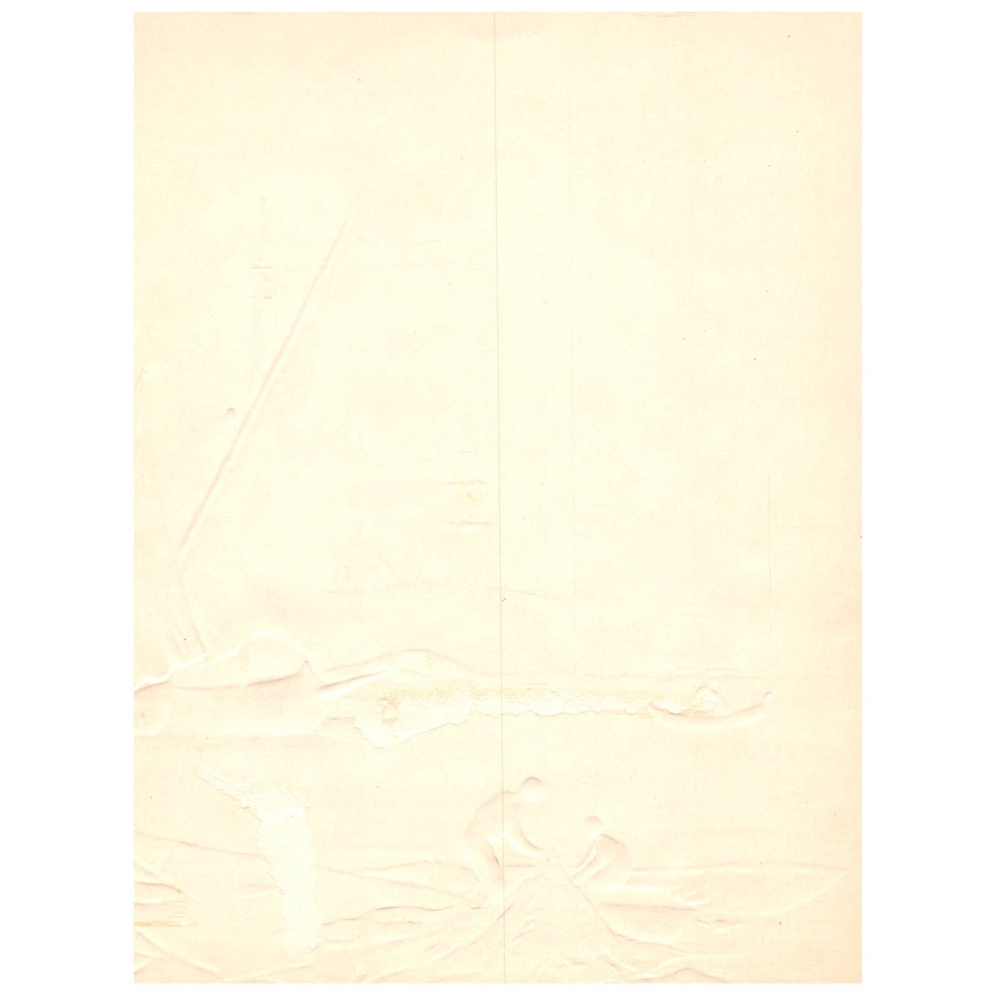 1950s Print EMBOSSED Ship Fisherman Venice Italy ~7.5x10" AC9