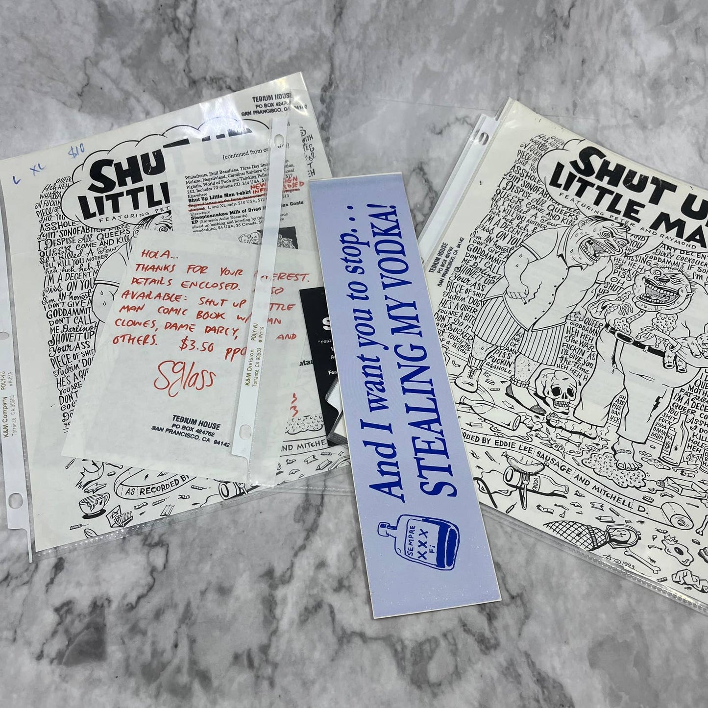 Vintage “Shut Up Little Man” Fan Ephemera Collection FL5