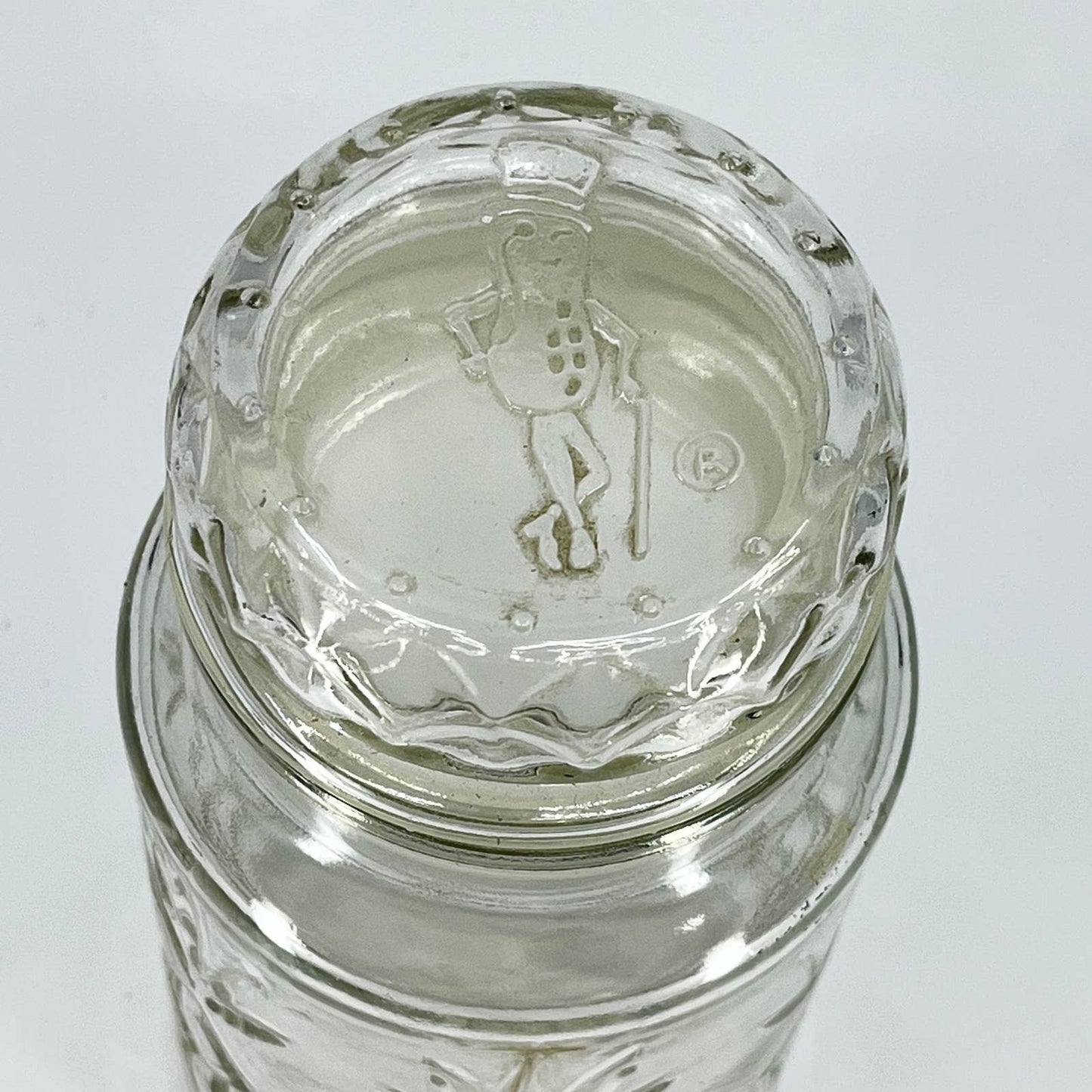 Planters Peanuts Cut Glass Canister Jar with Lid & Mr. Peanut Whistle TD8