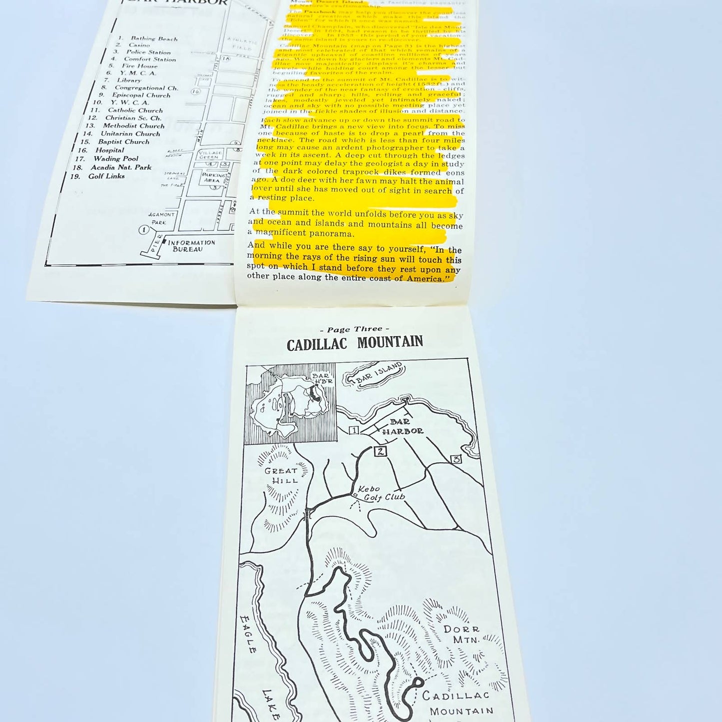 1953 Mount Desert Island FL Passbook Tourist Guide Ads & Maps TG2