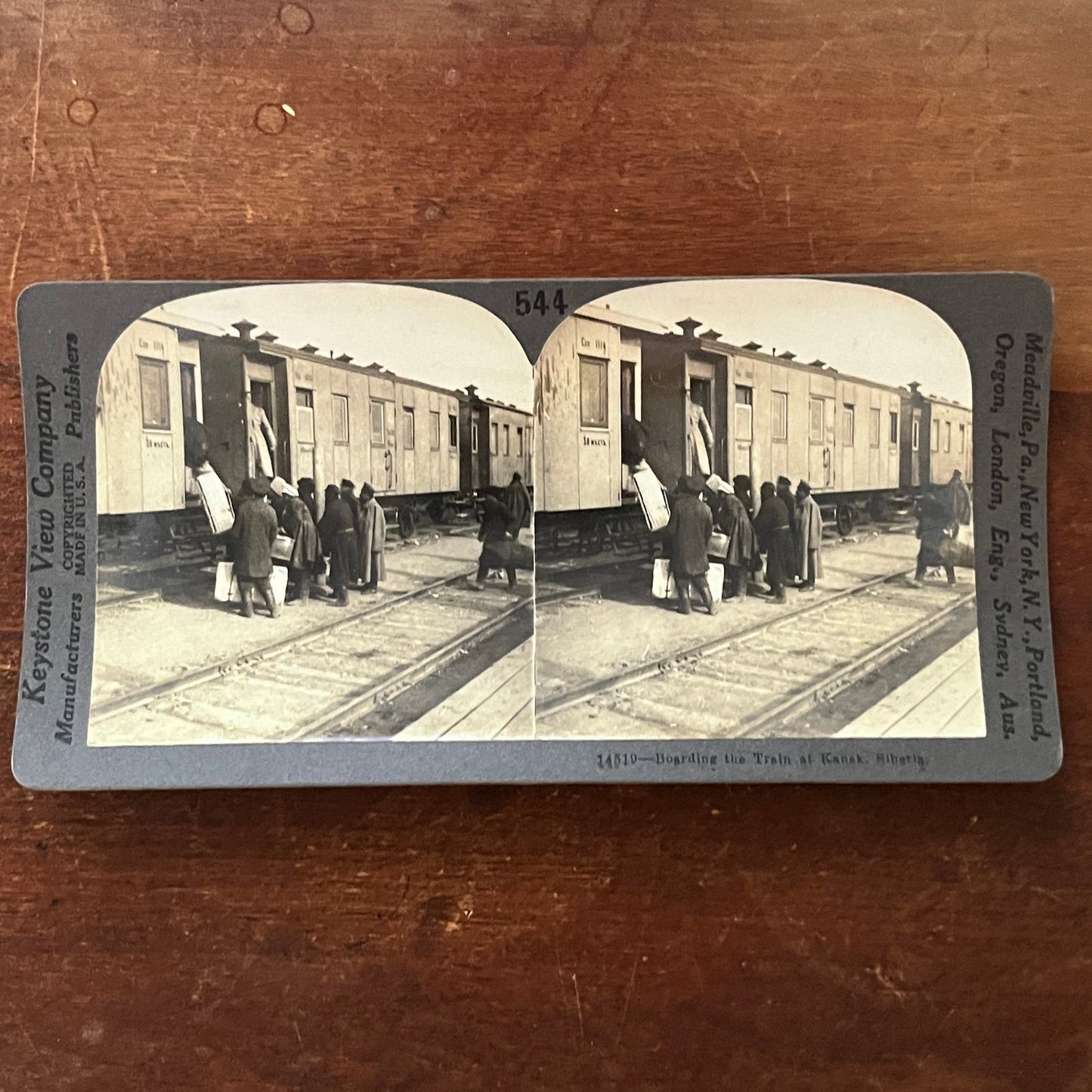 Boarding the Train at Kansk Siberia Antique Stereoview Card TJ9-V2