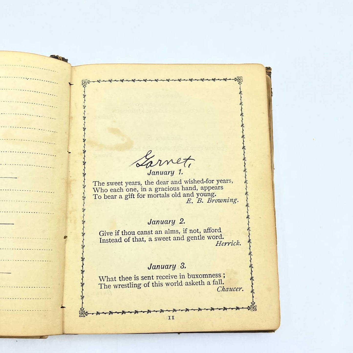 1886 The Daily Motto Birthday Calendar and Poetry Book Frederick & Warne Co. TG2