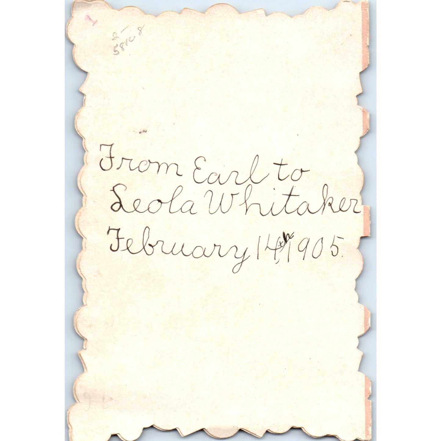 1905 Victorian Die Cut Greeting Card Forget Me Not Woman With Cat AE6-SF1