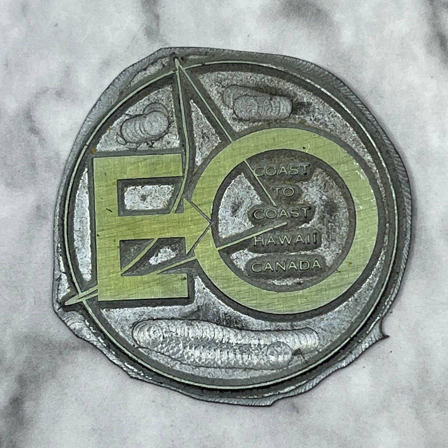 Vintage Printing Letterpress Printers Block Plate EO Coast to Coast TJ510