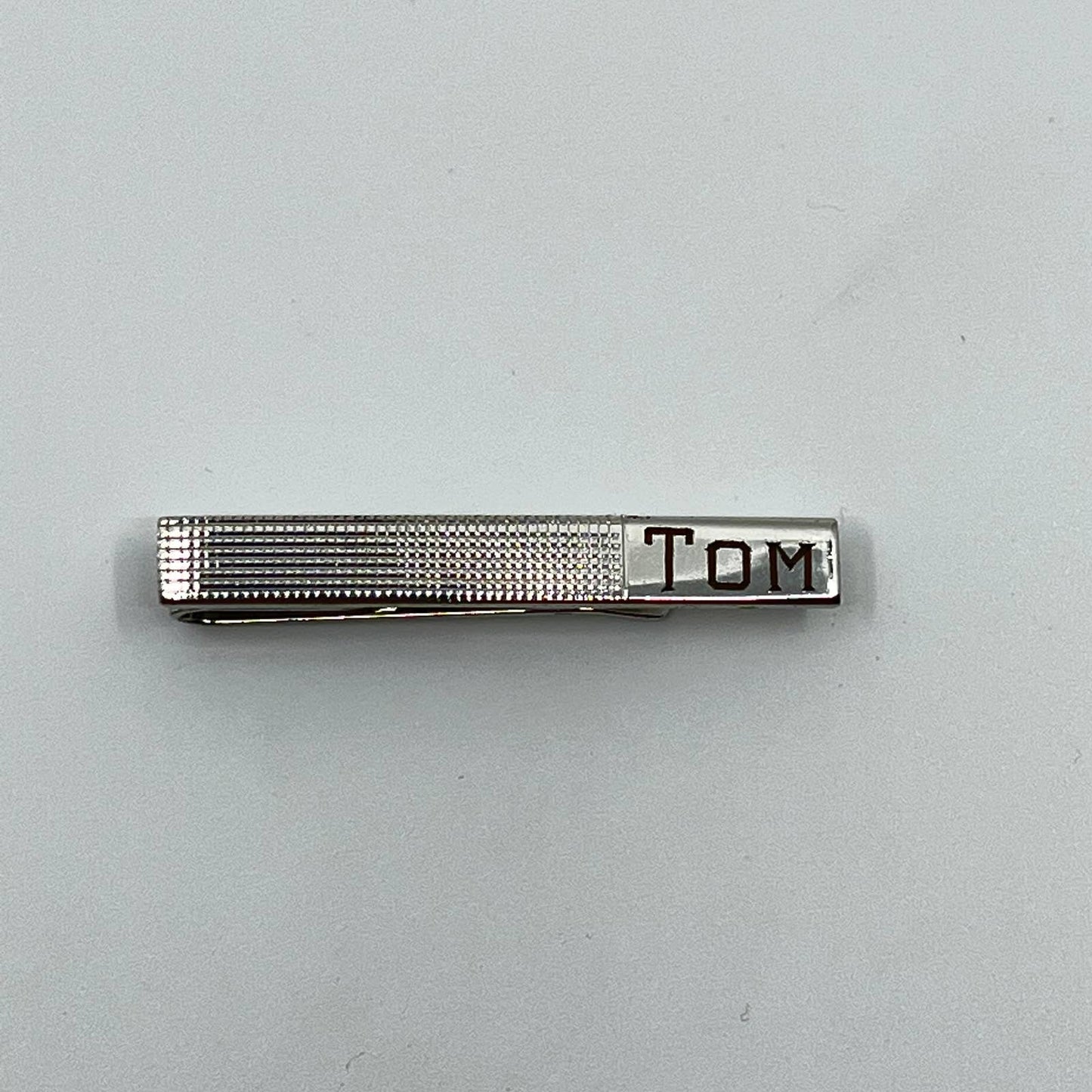 VTG SilverTone TOM Monogrammed Tie Clip Tie Pin SC3