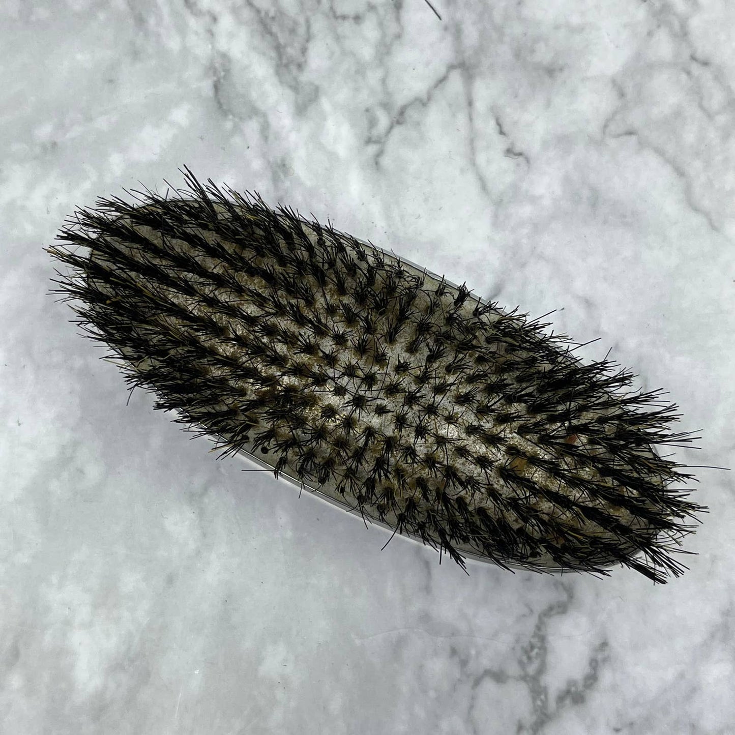 Vintage Art Deco Chrome Hand Brush Beard Clothes Hair 5" TE4