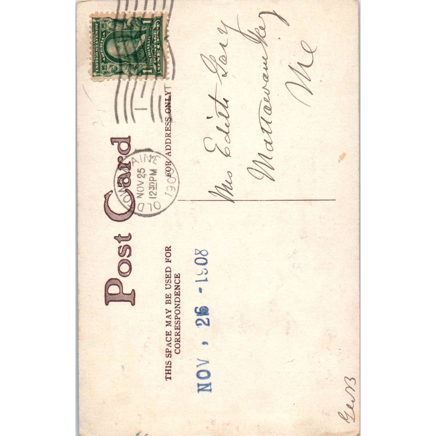 Costumed Woman w/Deck of Cards 1908 Halloween - Original Postcard TJ7-RP1