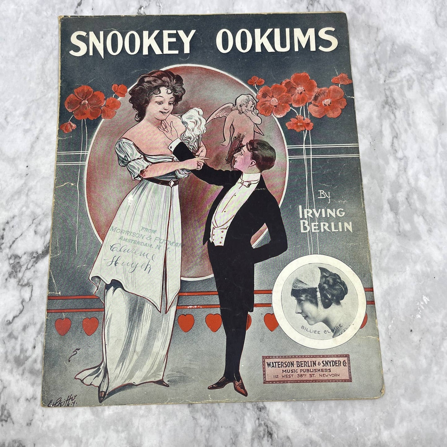 Snookey Ookums Irving Berlin Billiee Claire 1910 Sheet Music TK2-SM3