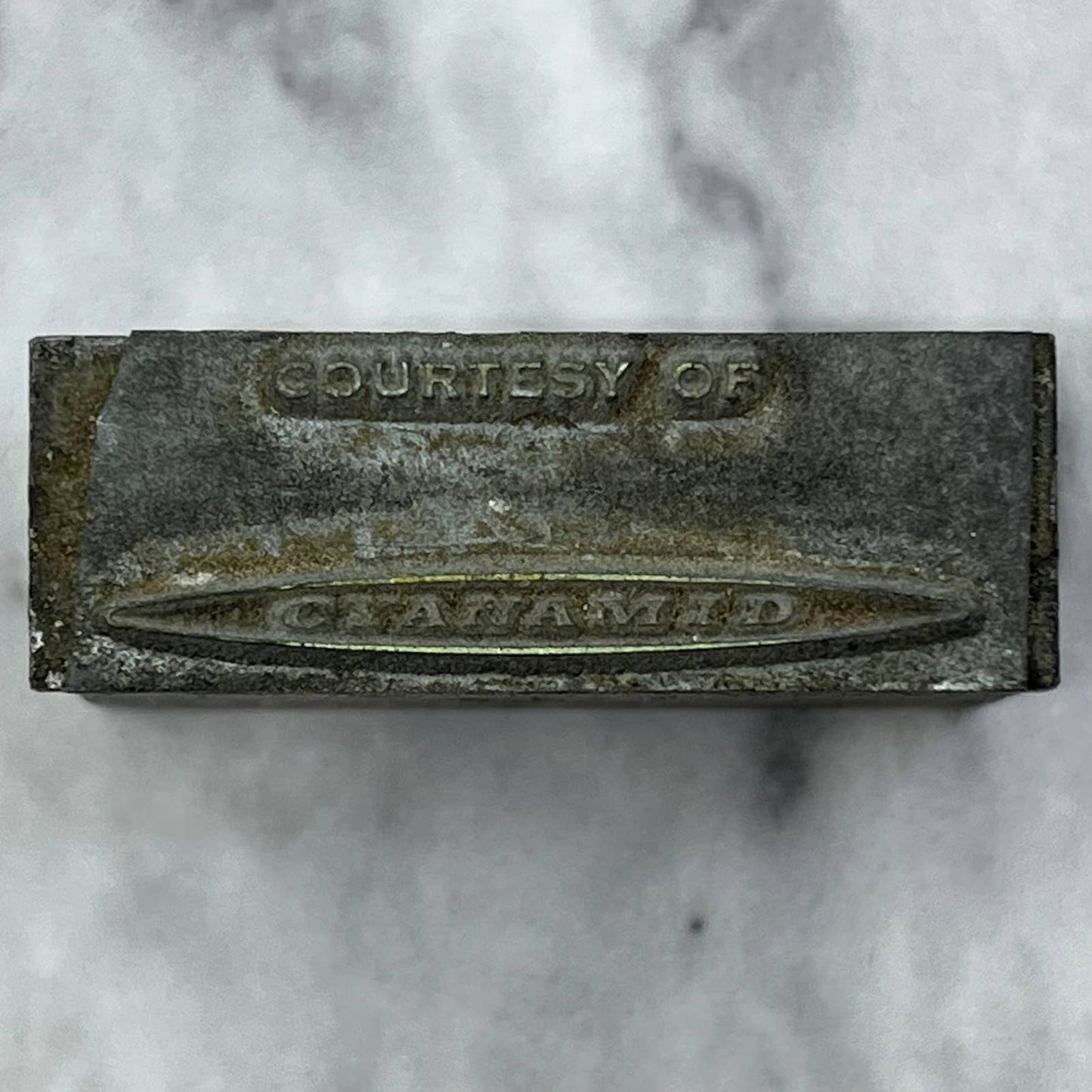 Vintage Printing Letterpress Printers Block Plate Courtesy of Cyanamid TJ515