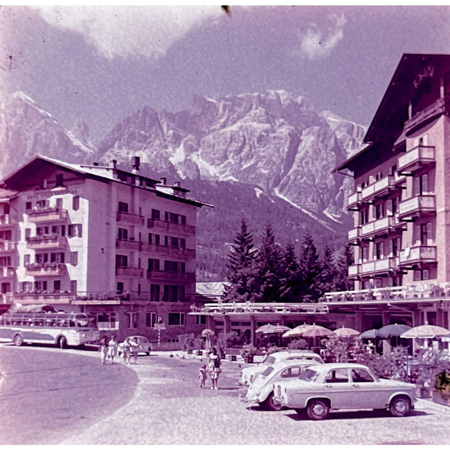 1960s Cortina, Foro Romano Italy Travel Slide Set of 4 2x2 Slides TK2-S4-11