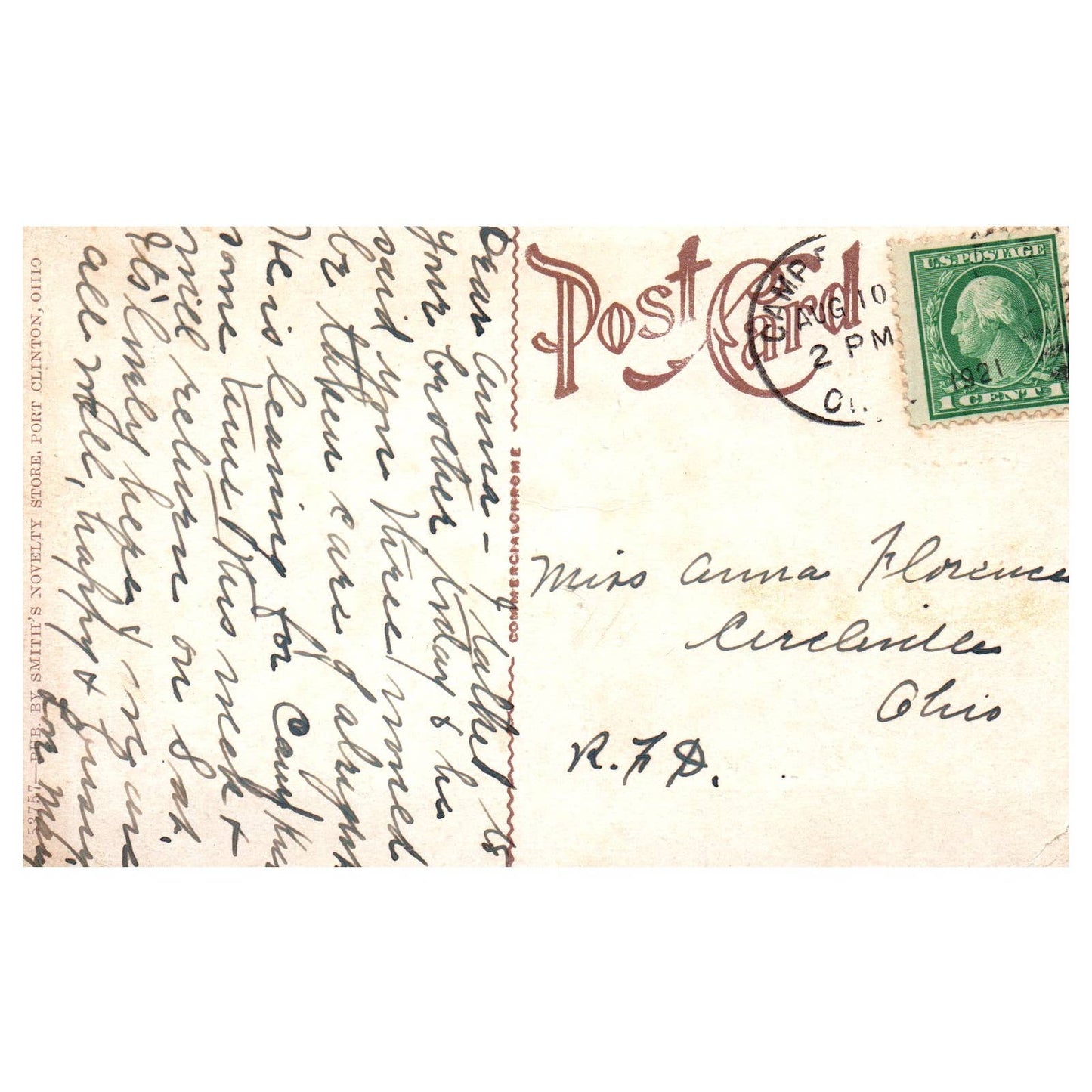 Submarine Chaser Built at Port Clinton Ohio - Original Postcard TJ8-5