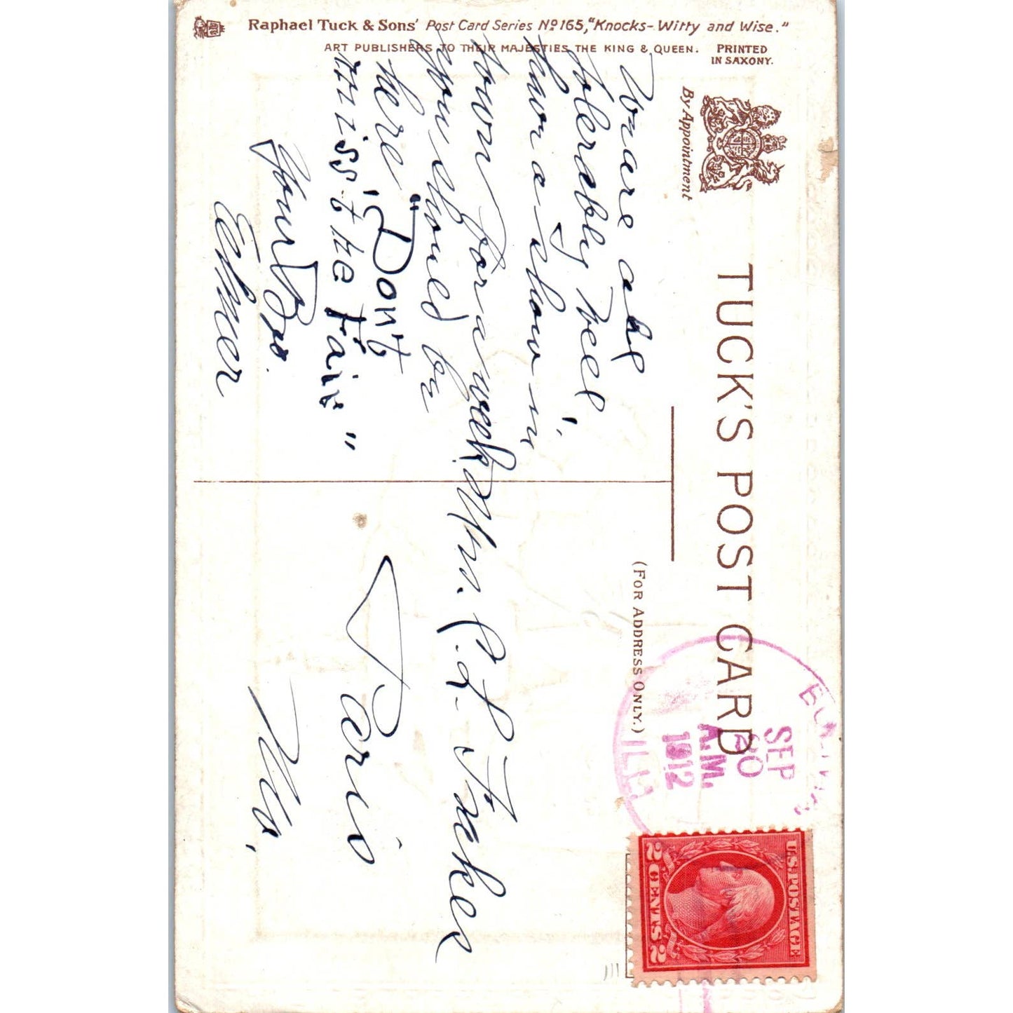 Let the Blacksmith Earn a Living Humor Raphael Tuck Original Postcard TK1-21