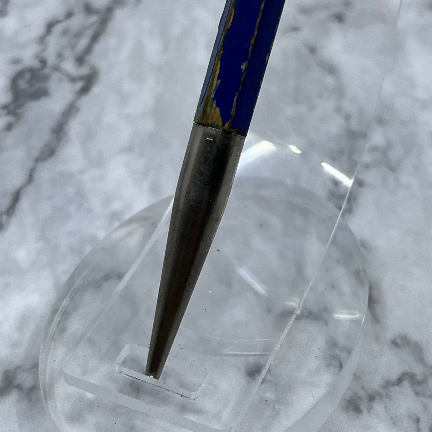 Early Wooden Mechanical Pencil Blue Paint SA2