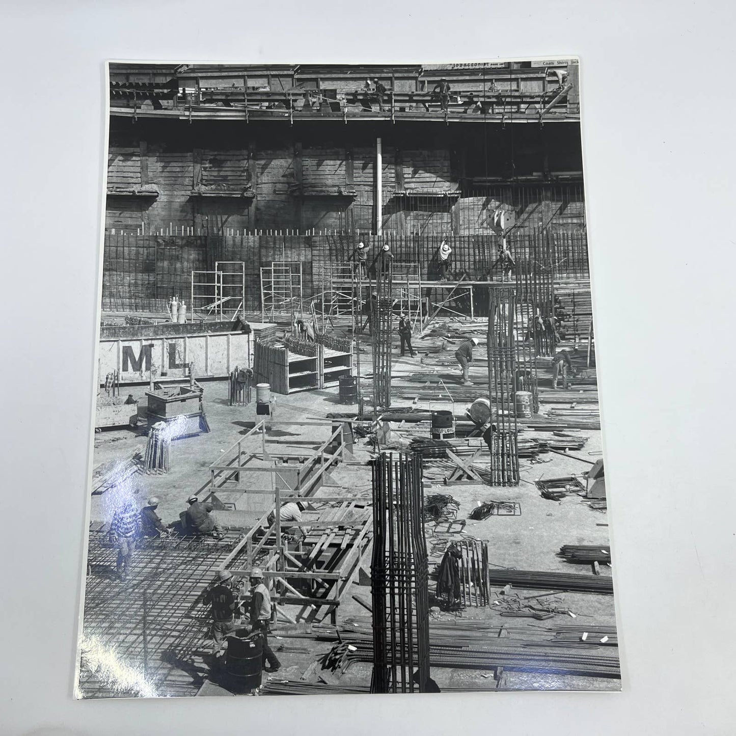 Vtg Original B&W Photo Construction Site Rebar Industrial RA Kennedy 11x14 FL4-1