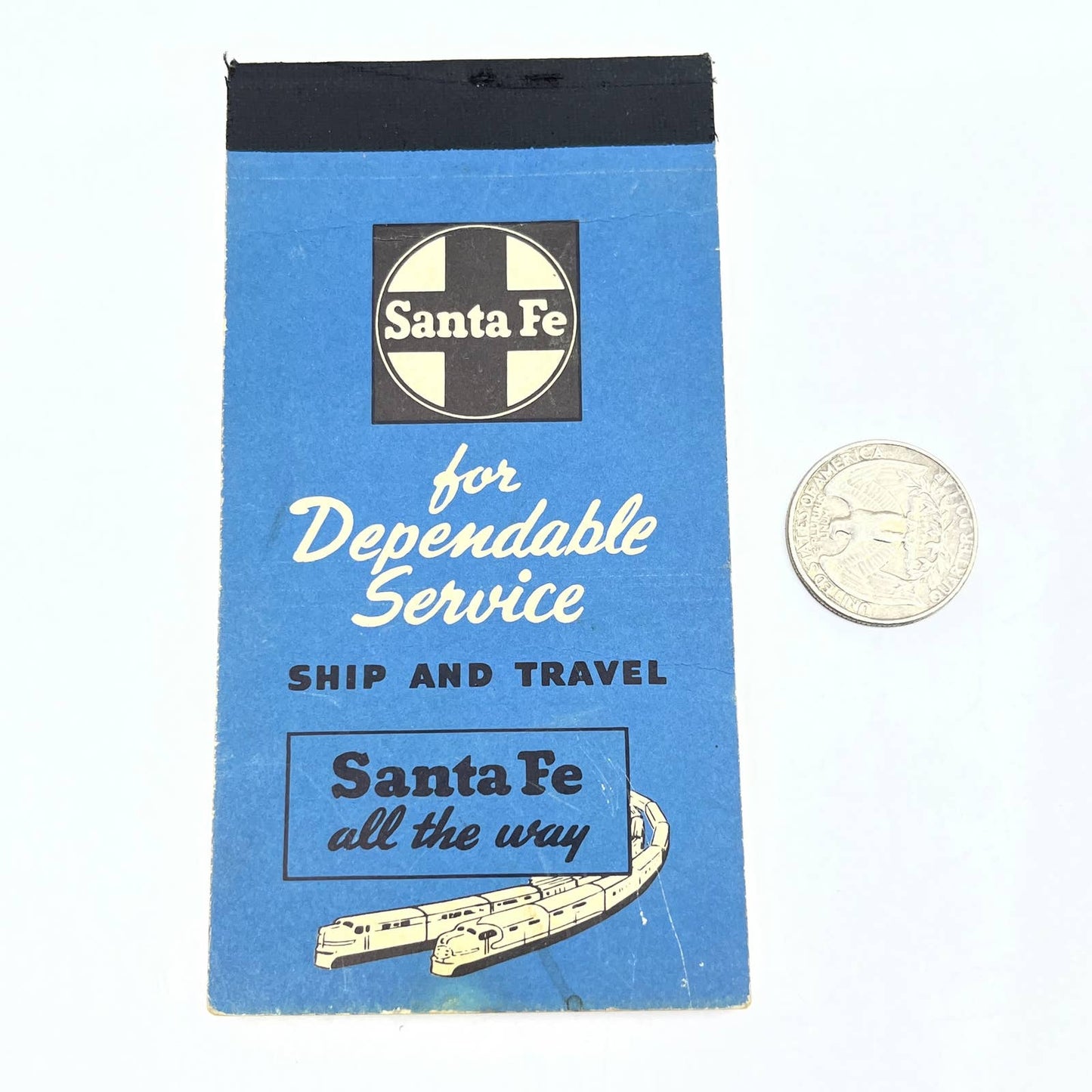1955 Vintage Santa Fe Railroad Notepad Premium TG2