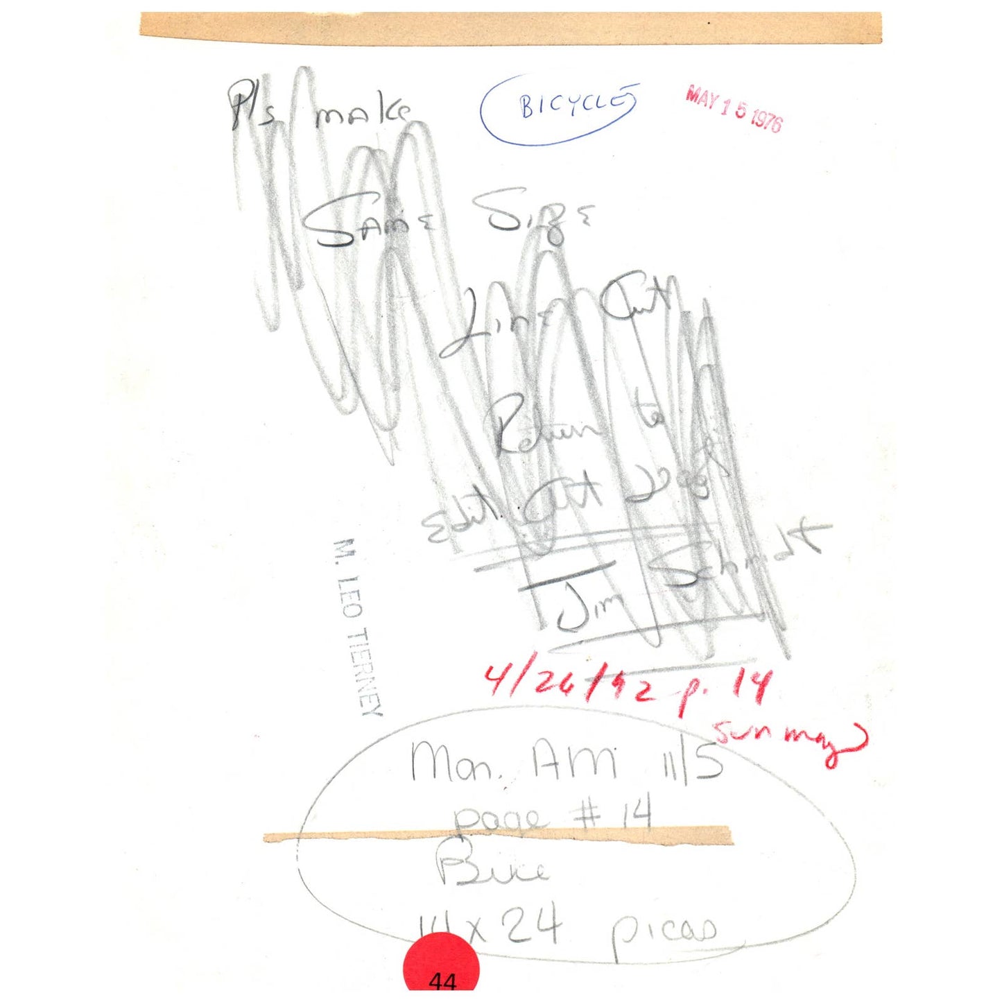 1976 Press Photo Cycling Man Riding Vintage Bike in the Park 8x10" AD3