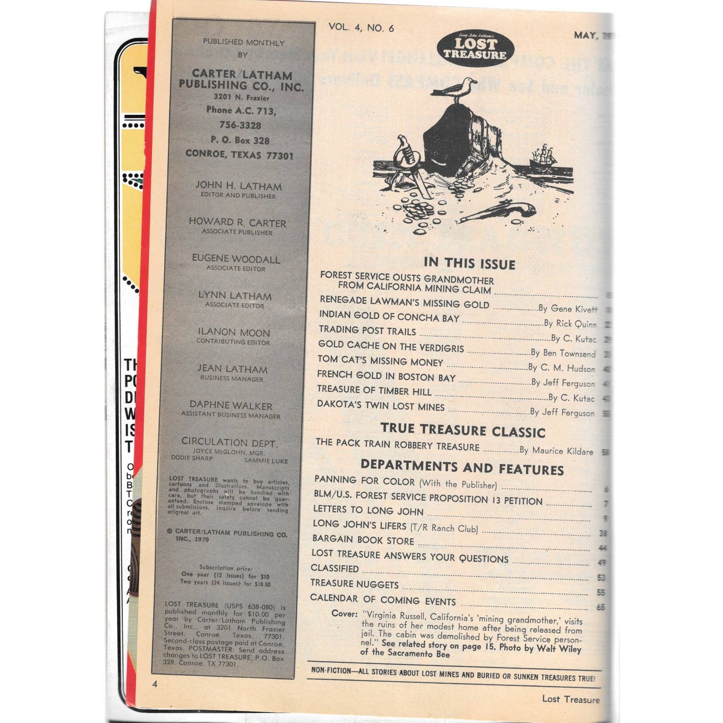 Long John Lathams Lost Treasure Magazine Lost Mines, Buried, Sunken May 1979 M1