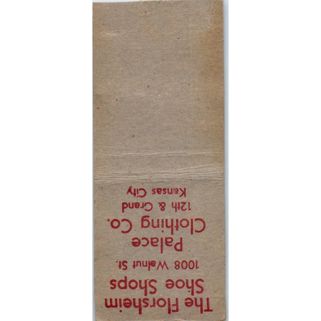 The Florsheim Shoe Palace Cleaning Co Kansas City Advertising Matchbook MM9-5
