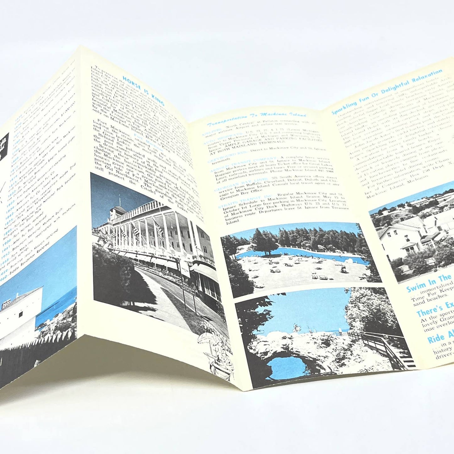 1960s Mackinac Island MI Official Travel Guide Fold Out Tourist Brochure AC1-2