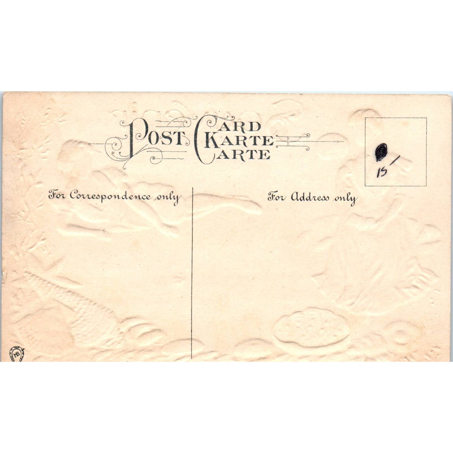 Victorian Embossed Beach Romance Scene c1910 Original Souvenir Postcard TK1-21-3