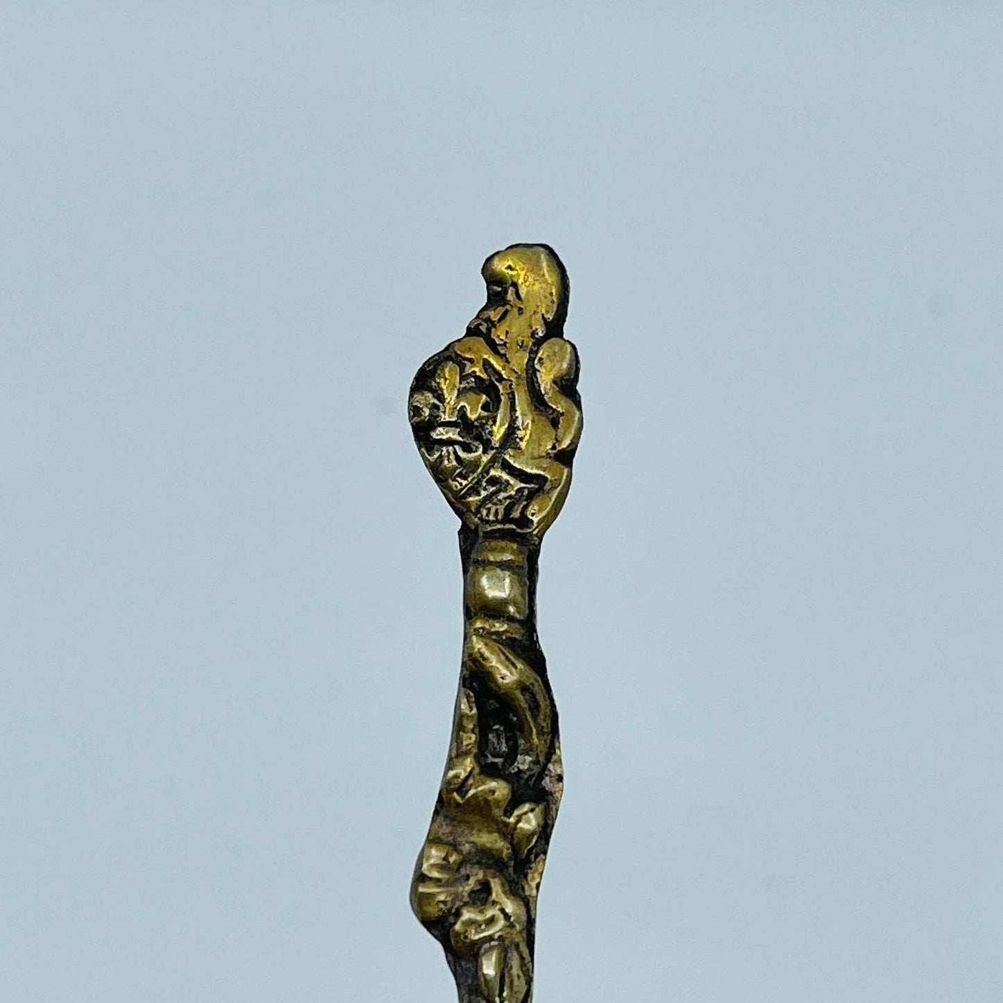 Vintage ITALY Collector Spoon 4.25" Silver/Brass Fleur De Lis Lion SB7