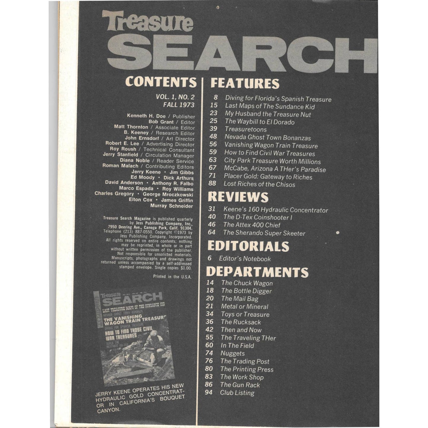Treasure Search Magazine - Treasure Hunting Metal Detecting Fall 1973 M3