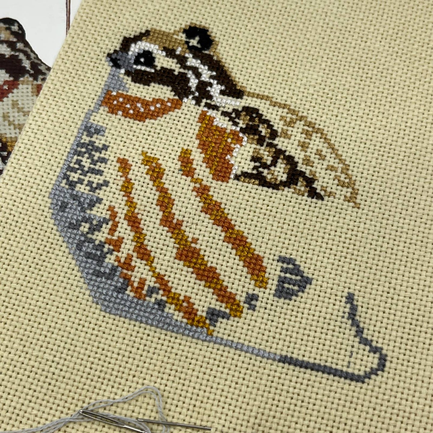 Vtg Ibex Cross Stitch Embroidery Quail Partridge Ornament Partially Complete TC1