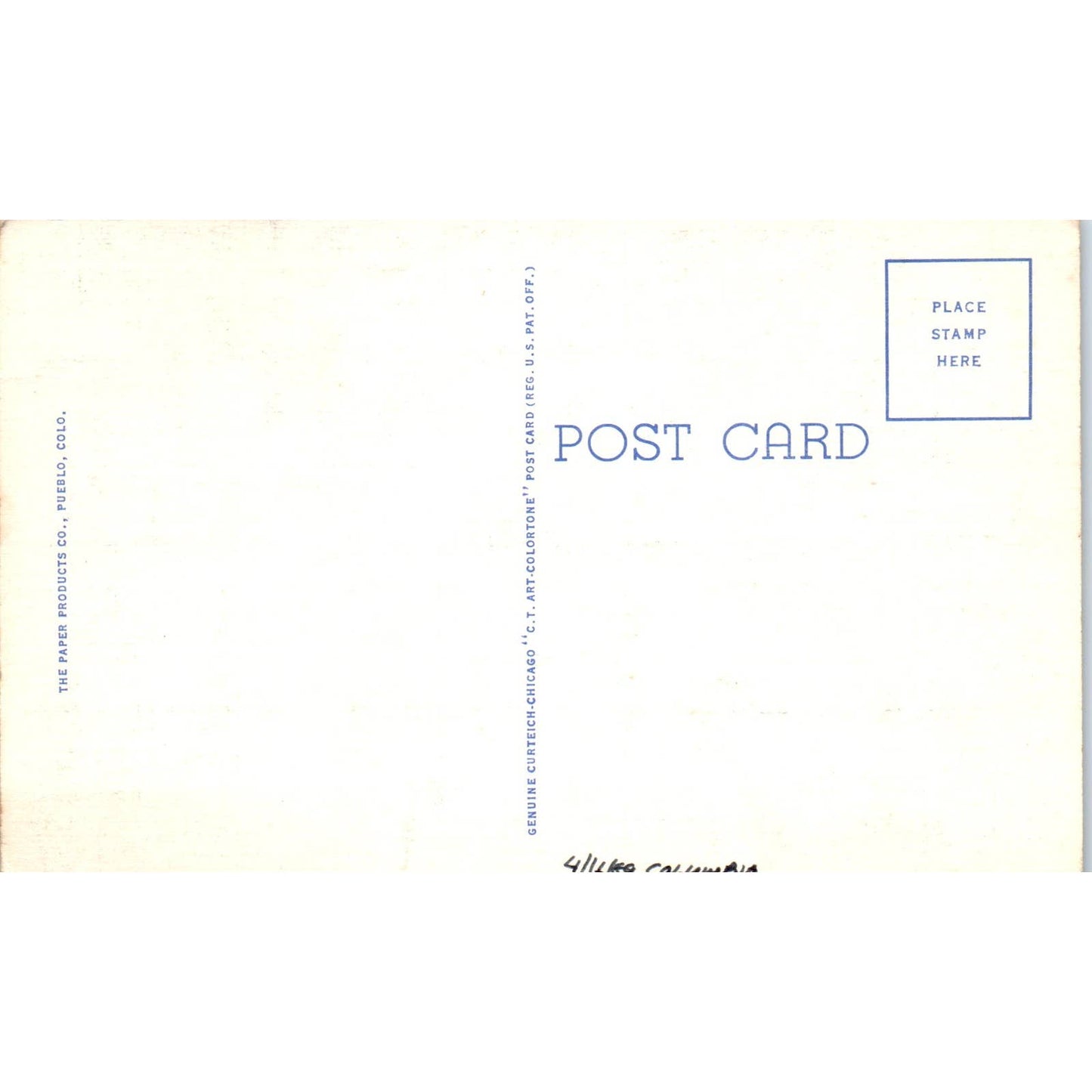 North on Main St. From 2nd Street Pueblo Colorado Original Postcard TK1-28