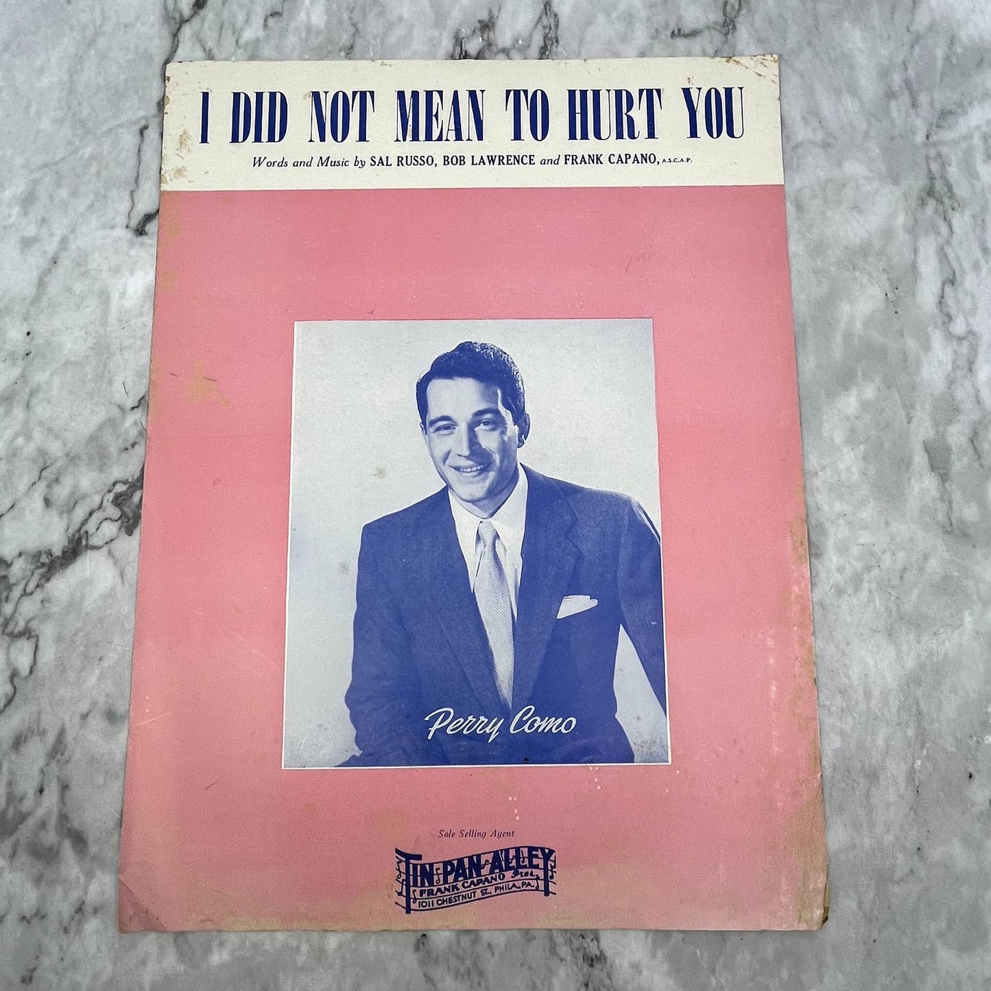 I Did Not Mean To Hurt You Perry Como Sal Russo 1955 Sheet Music TK2-SM2