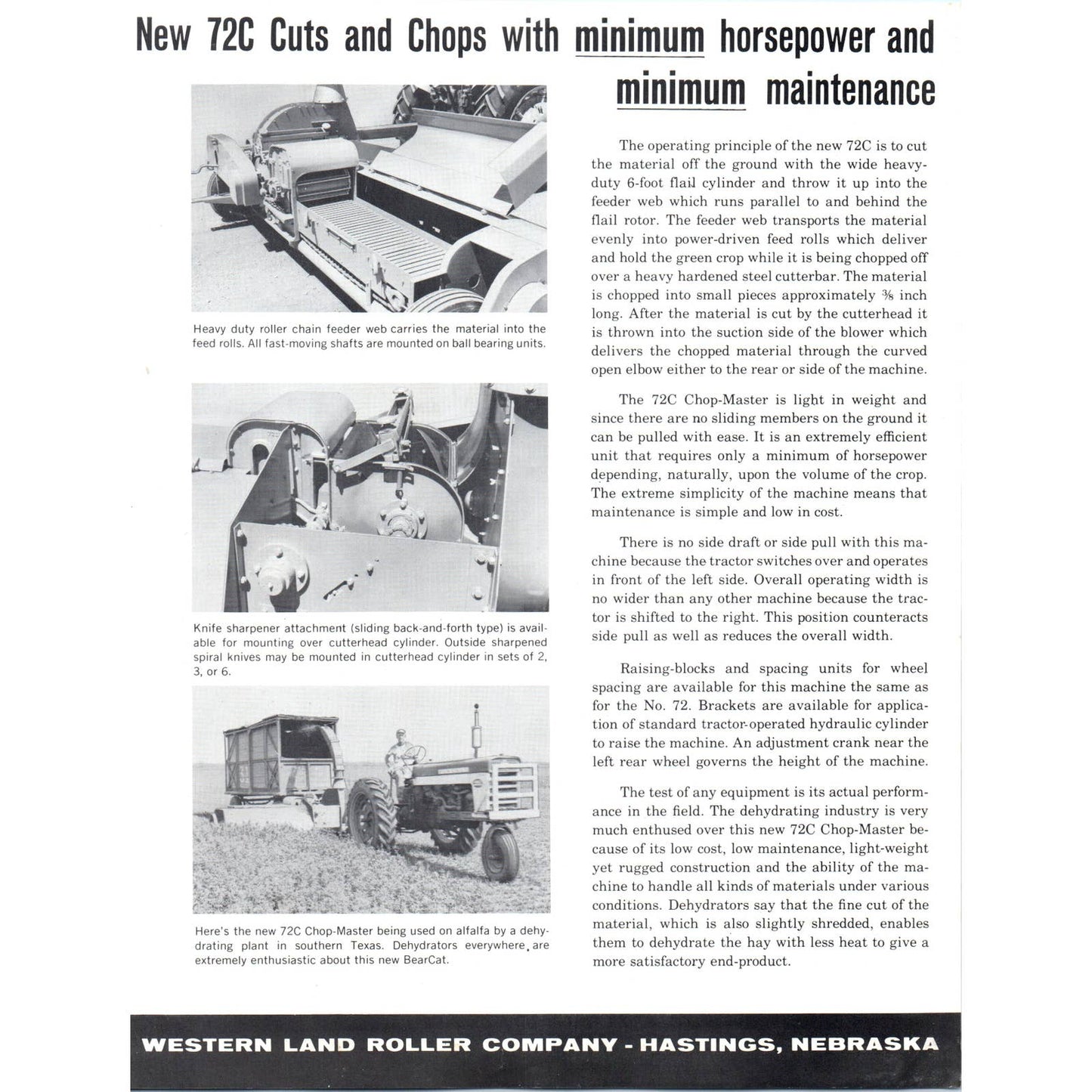 1961 Advertising Leaflet BearCat Model 72C Forage Harvester AD4