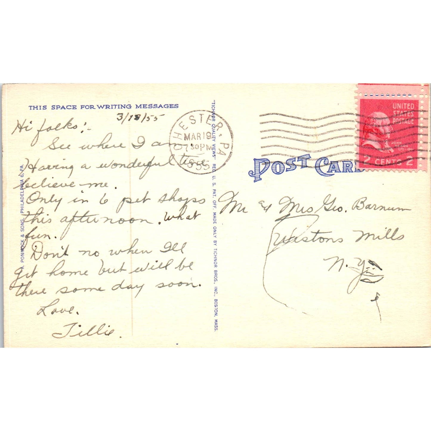 Vintage Postcard Rodin Museum Parkway and 22nd Street Philadelphia PA TI1-1