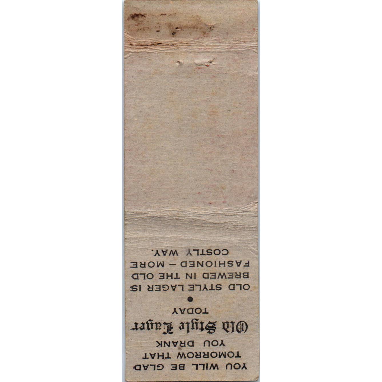 Heileman's Old Style Fred Scheer Seward NE Advertising Matchbook Cover SA1-M1