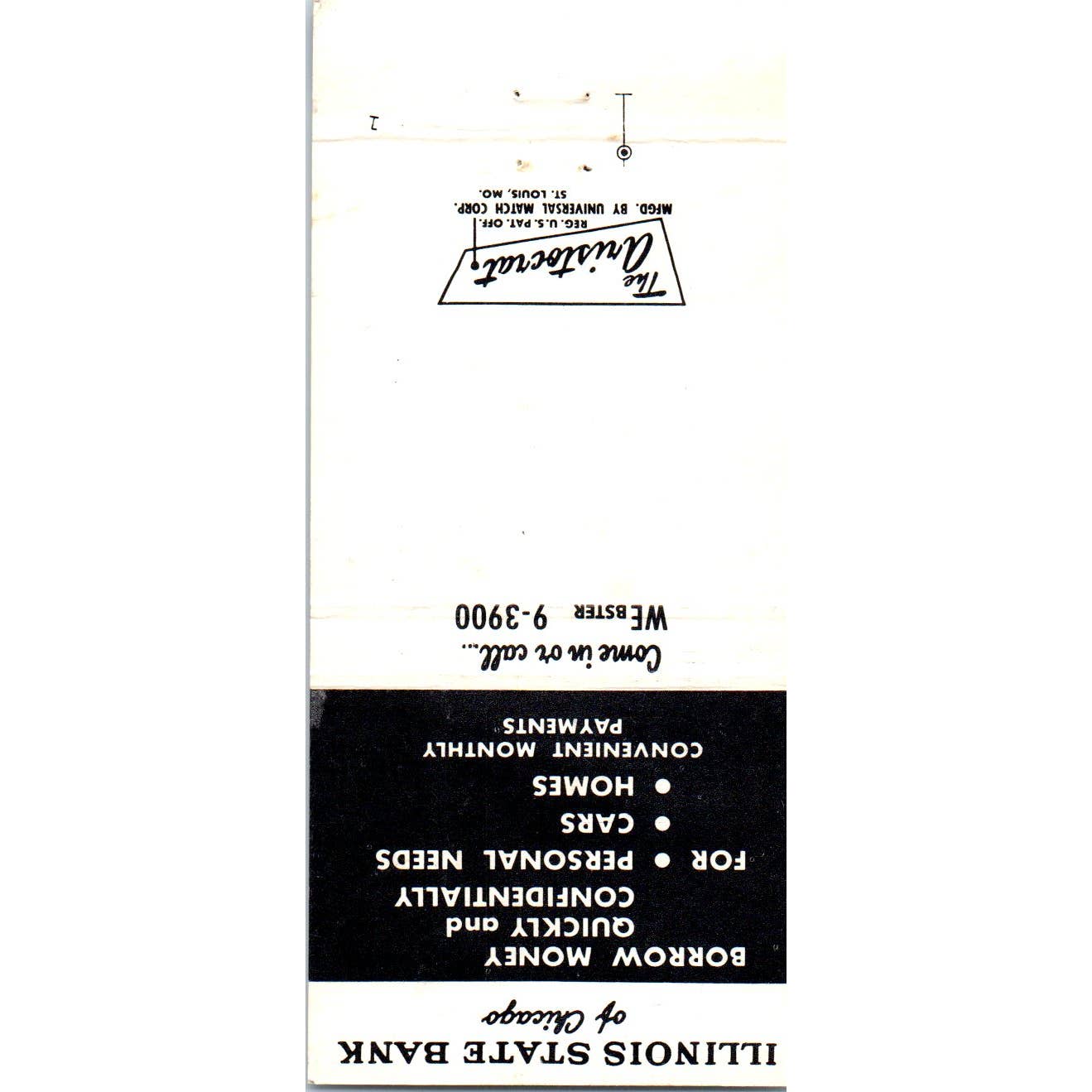 Illinois State Bank of Chicago Advertising Matchbook Cover SA1-M10