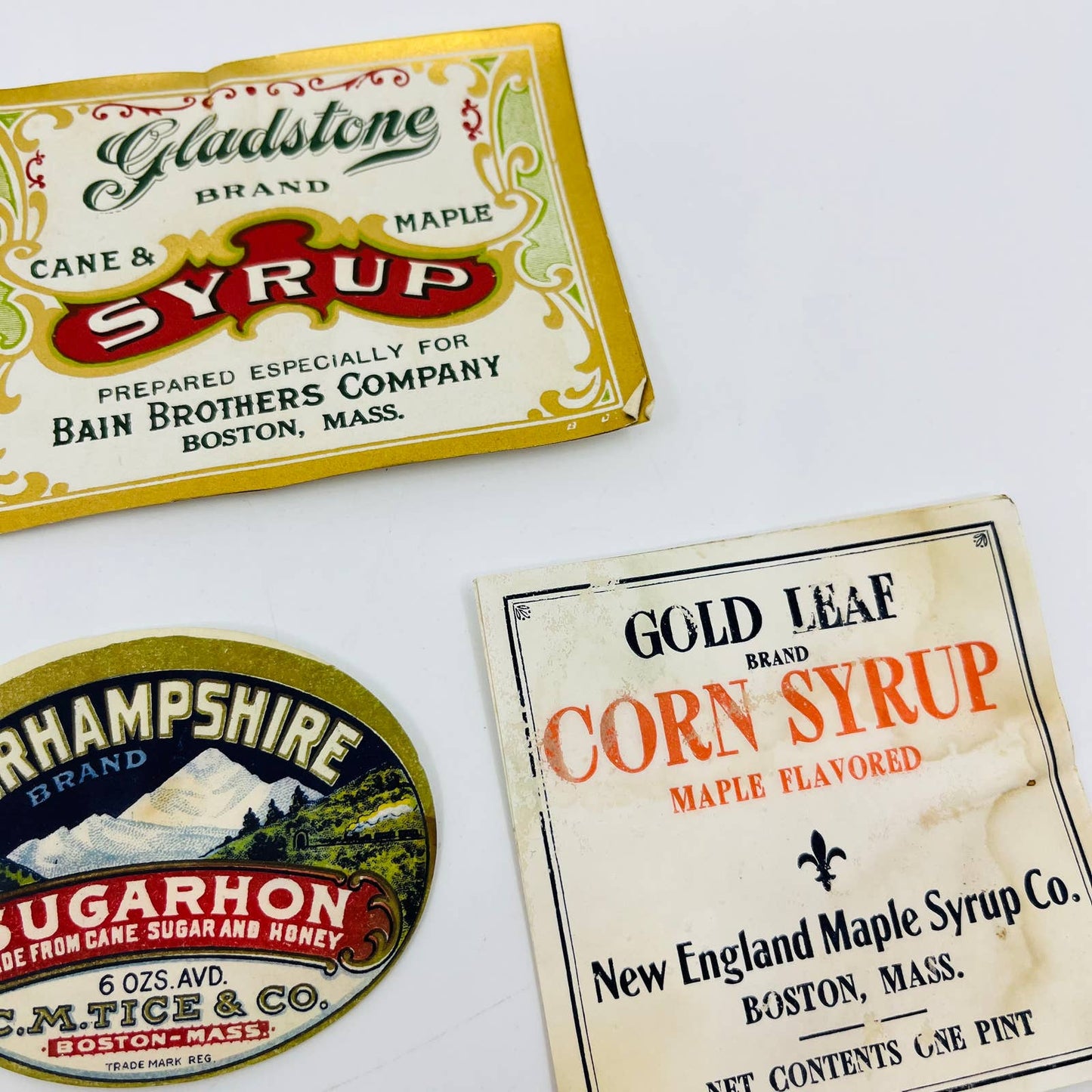 Vintage Lot of 7 Syrup Labels New England Vermont Boston SA7