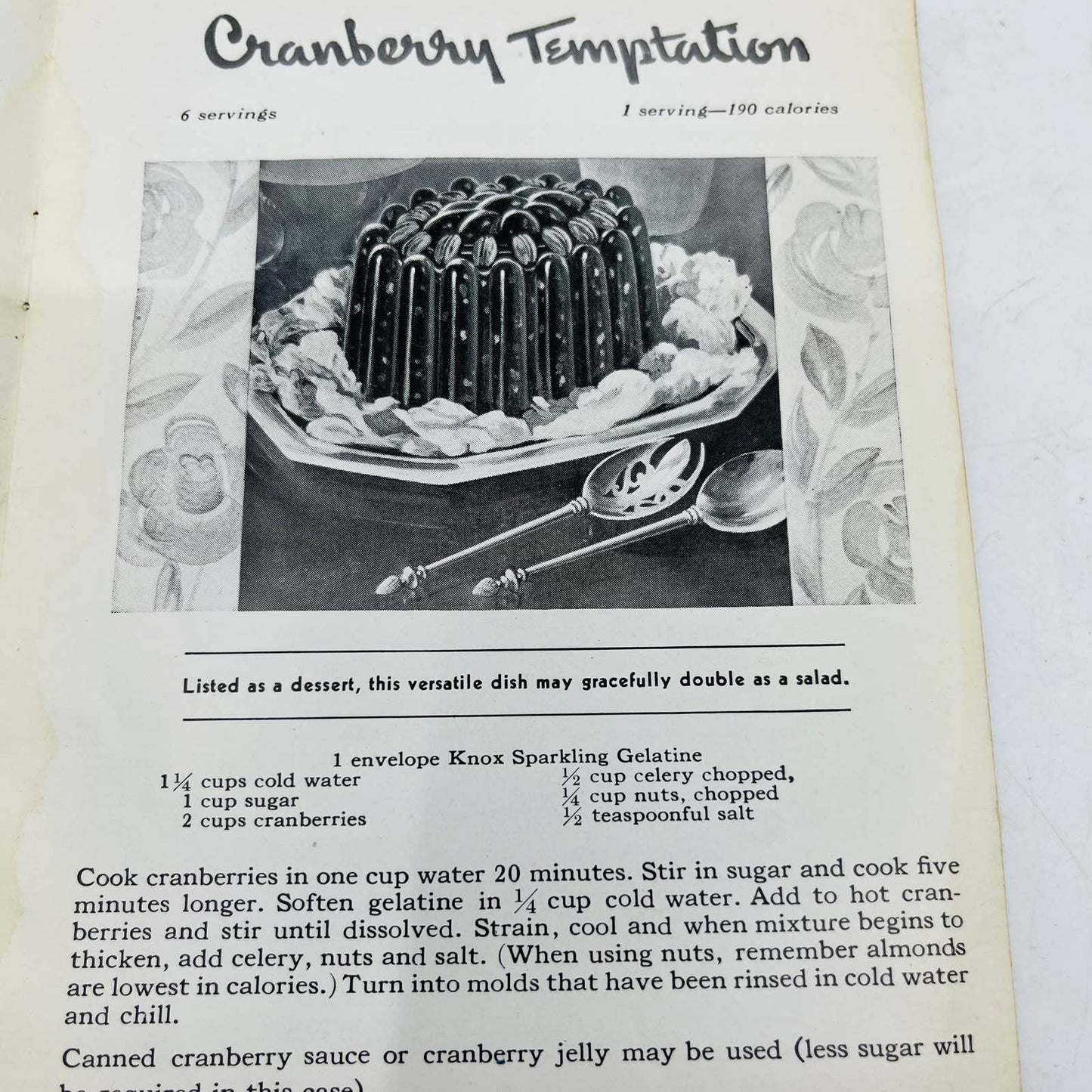 1939 Booklet Mrs. Knox's Be Fit Not Fat Gelatin Cook Book w/ Scottie Dog EA1