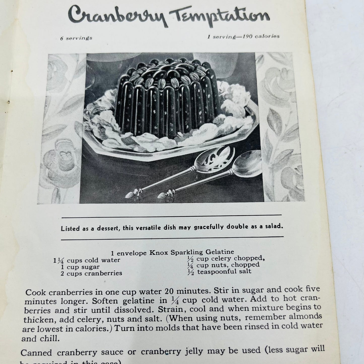 1939 Booklet Mrs. Knox's Be Fit Not Fat Gelatin Cook Book w/ Scottie Dog H4-5