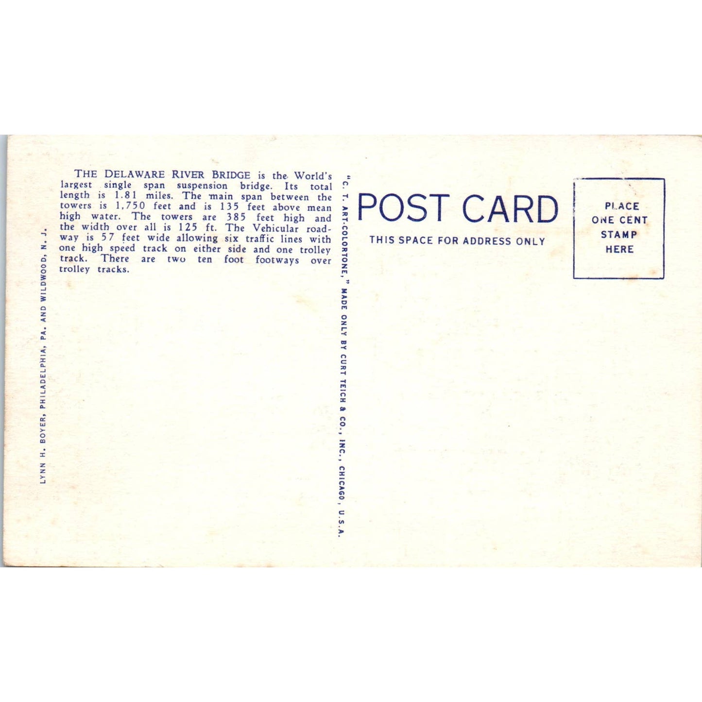 Vtg Postcard C.A. Victor Plant Delaware River Bridge Philadelphia Camden TI1-1