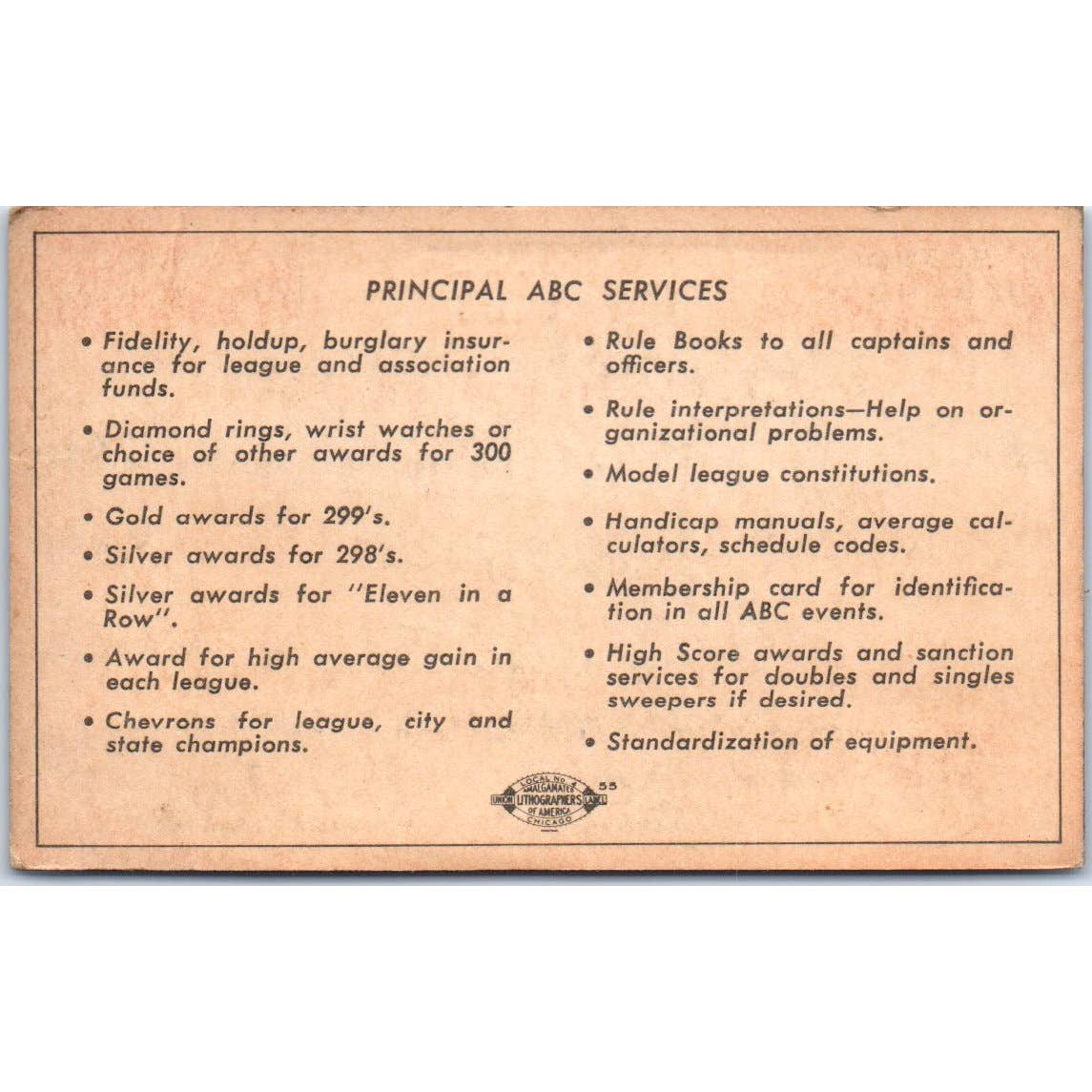 1951 American Bowling Congress Milwaukee Membership Card National Lodge 141 SE5-42