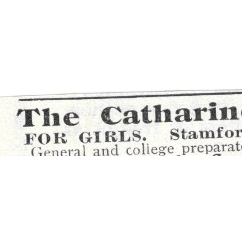 Catherine Aiken School for Girls Stamford Harriet Beecher Devan 1903 Ad AK5-S28