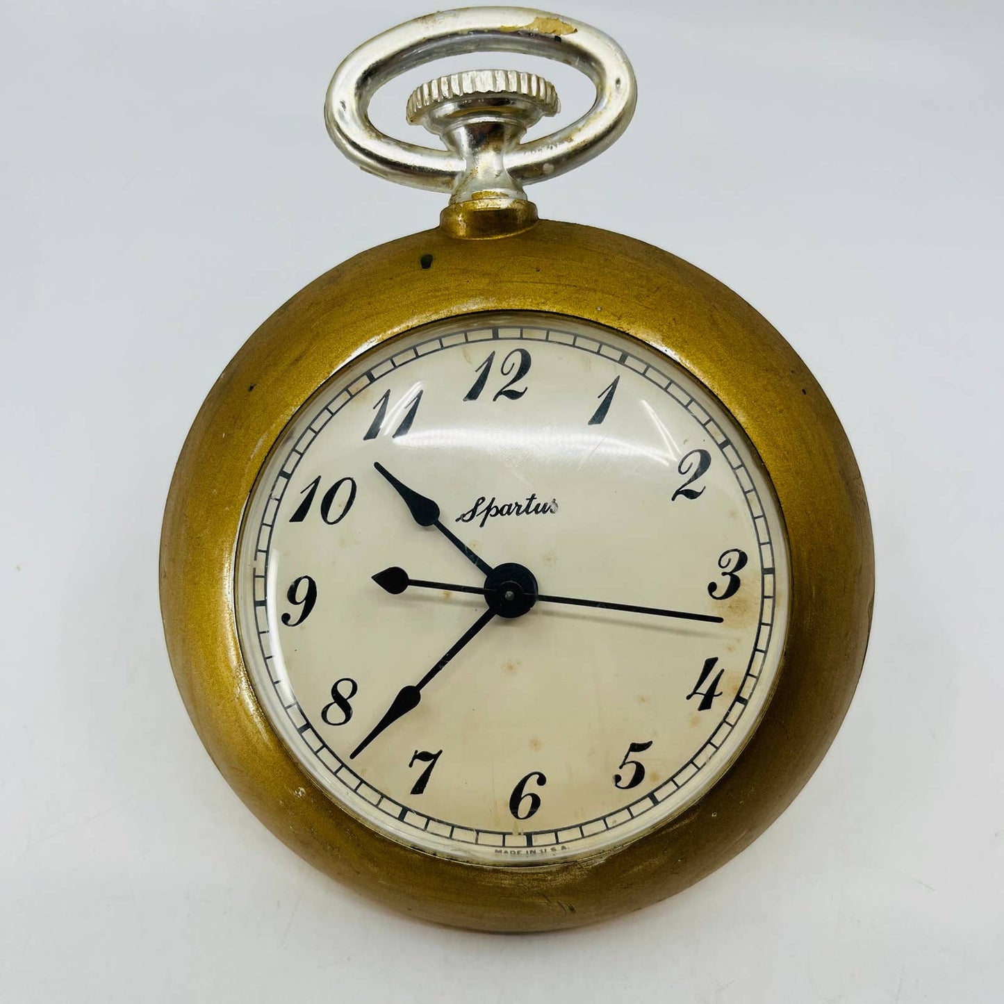 MCM Spartus Electric Wall Pocket Watch Clock Model 679 - 7 x 5.5” WORKS TC6
