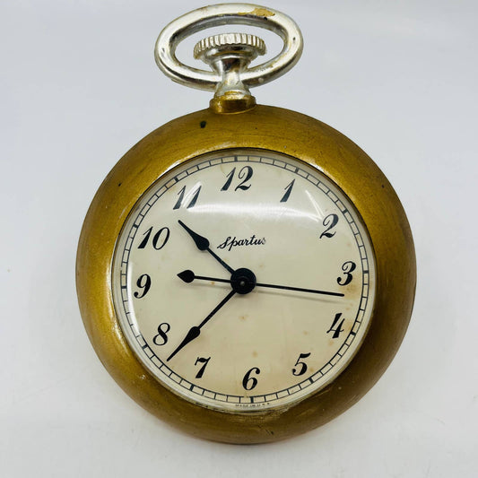 MCM Spartus Electric Wall Pocket Watch Clock Model 679 - 7 x 5.5” WORKS TC6