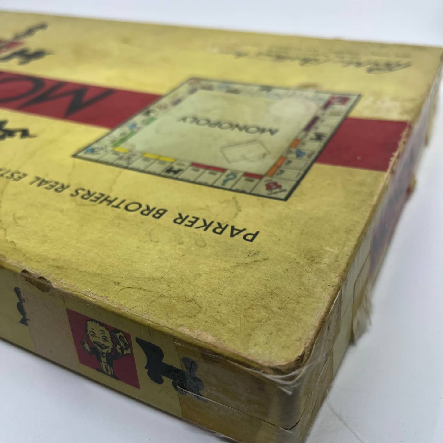 Vintage Monopoly 1954 Board Game Yellow Box W/ Complete Wooden Pieces TG7