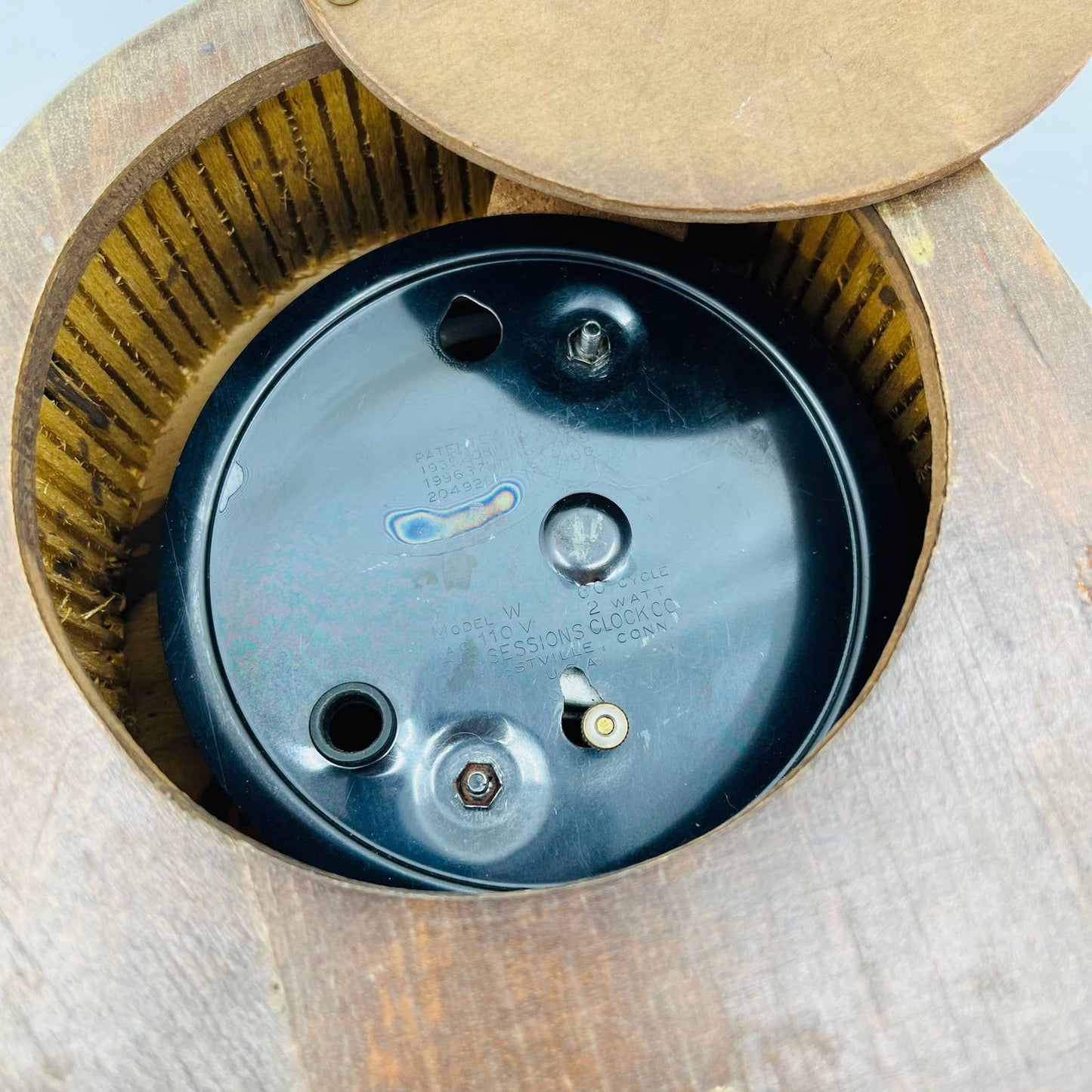 Vintage 1930s Art Deco Sessions Mahogany Wood Brass Trim Mantle Clock Model W TB8