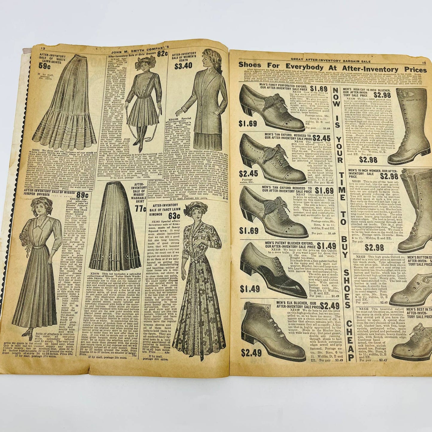 1910 John M. Smyth Company Sample Catalog w/ Inserts Chicago IL D2