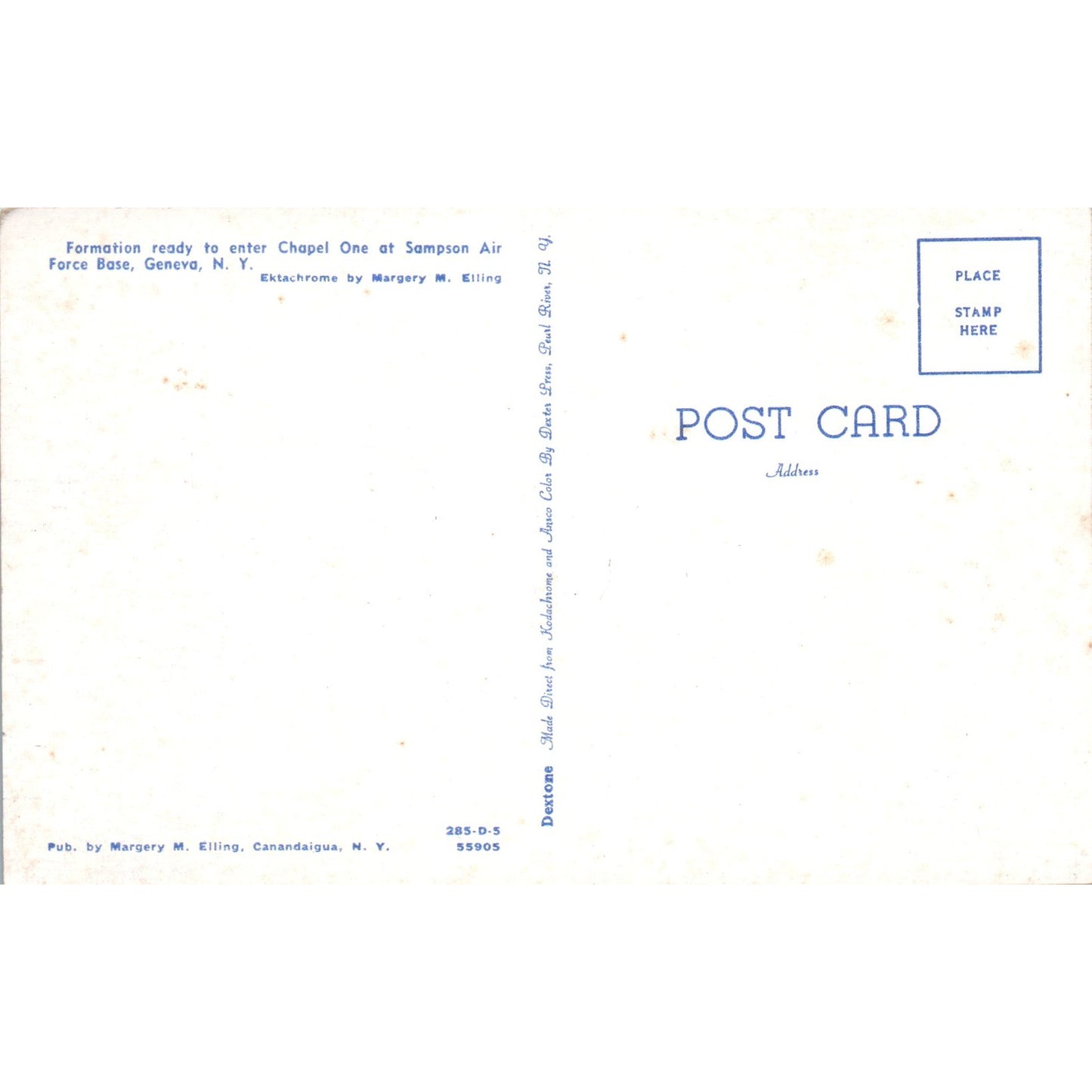 Chapel One Sampson Air Force Base Geneva NY - Original Postcard P3-4