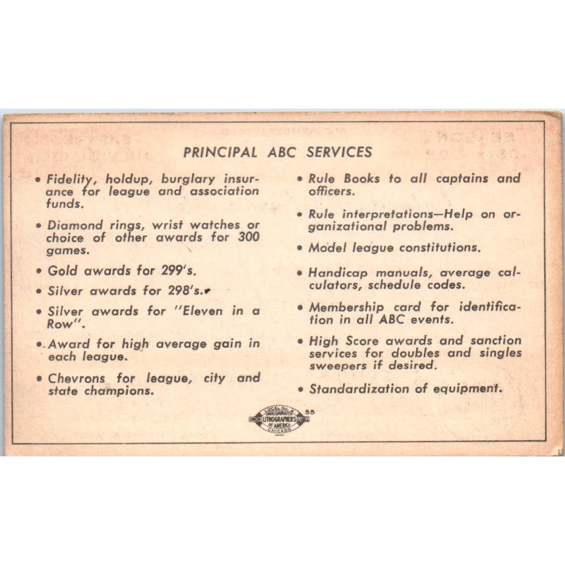 1951 American Bowling Congress Milwaukee Membership National Minor 850 SE5-41