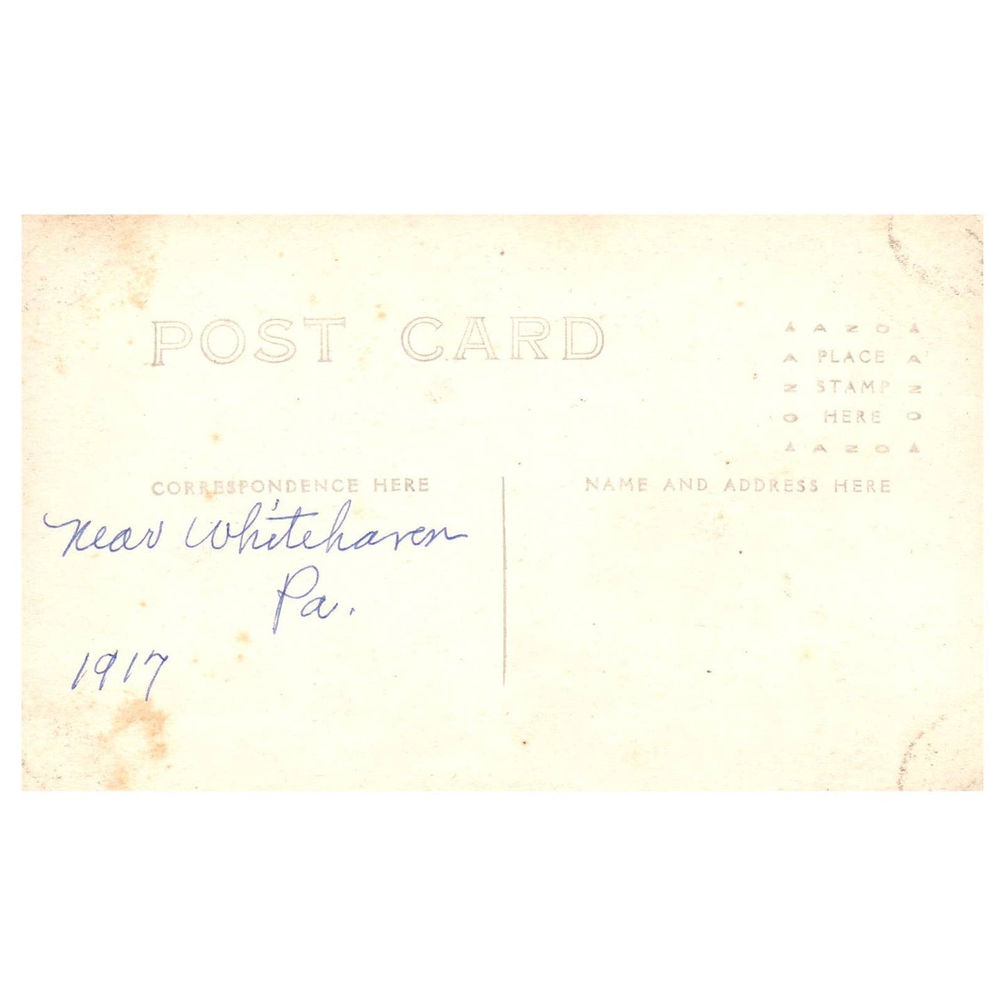 Lake Near White Haven PA After Storm 1917 - Original Postcard RPPC TJ8-4