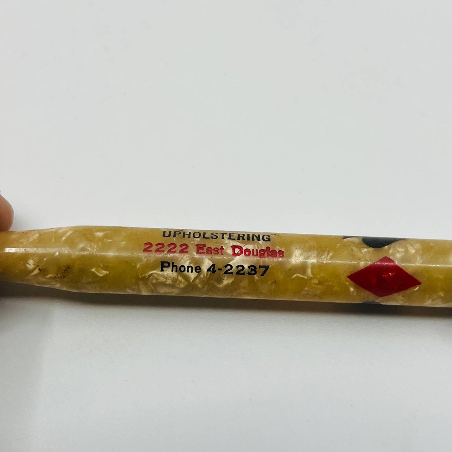 Celluloid Marbled Mechanical Pencil Ray Rogers Upholstering East Douglas MA SB3