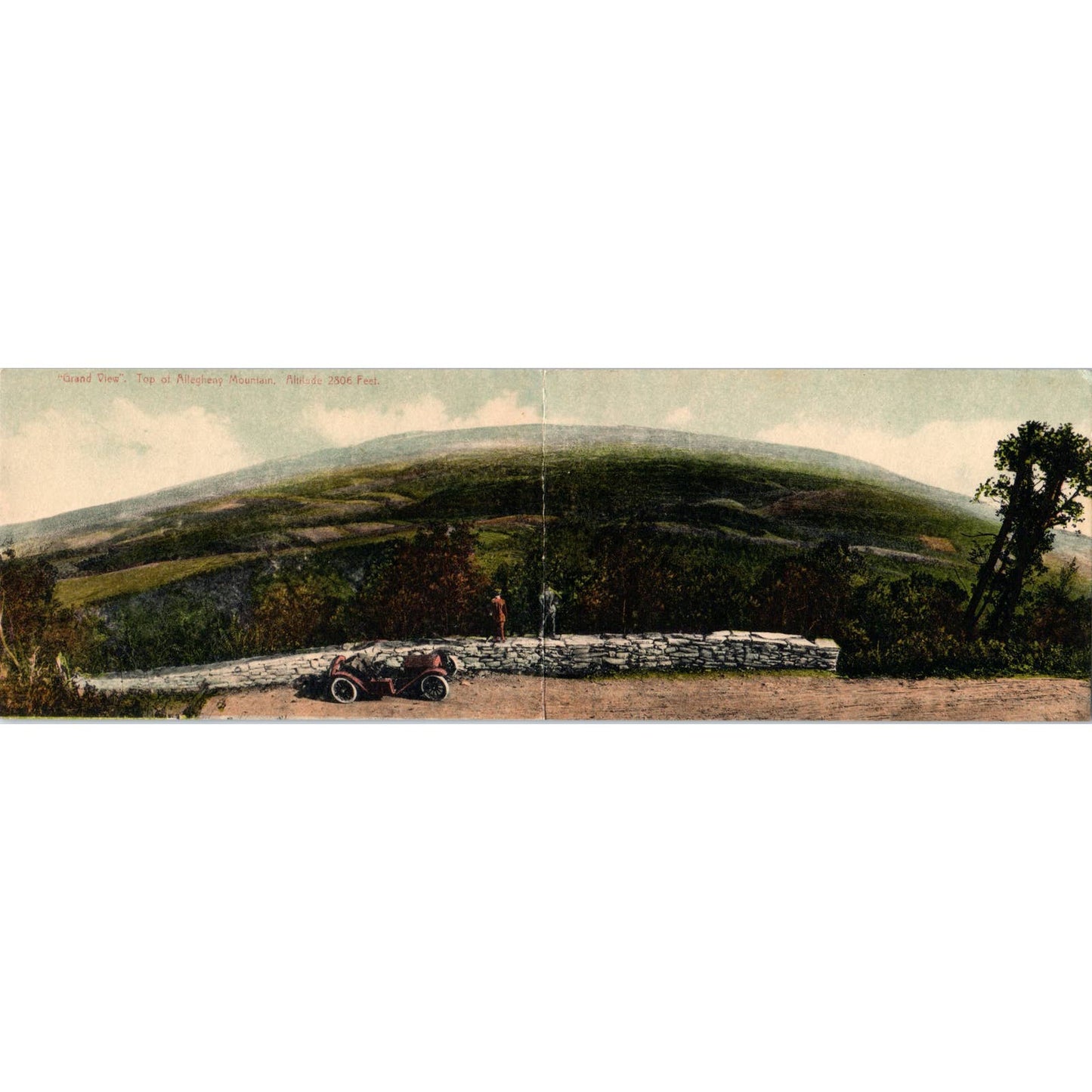 Antique Fold Out Panoramic Postcard View from Top of Allegheny Mountain PA TI1-1