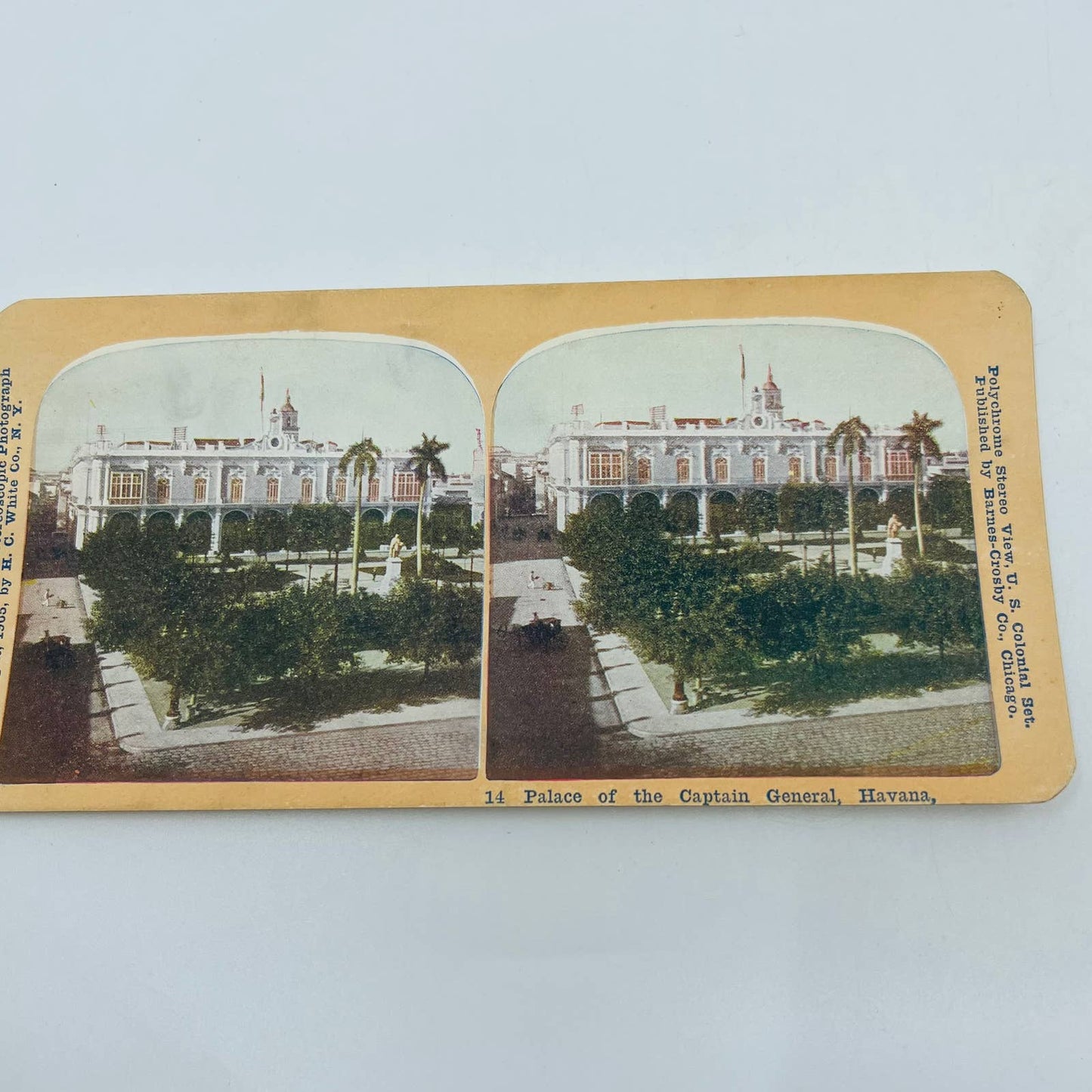 1905 Stereoview Card Palace of the Captain General Havana Cuba